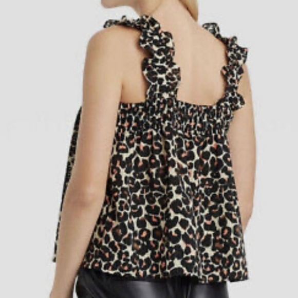 Who What Wear Leopard Print Ruffle Top Size XL - Picture 6 of 11